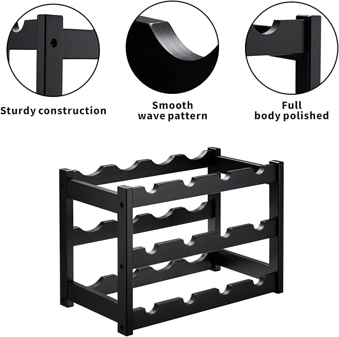 Urbanelle 12-Bottle Bamboo Wine Rack